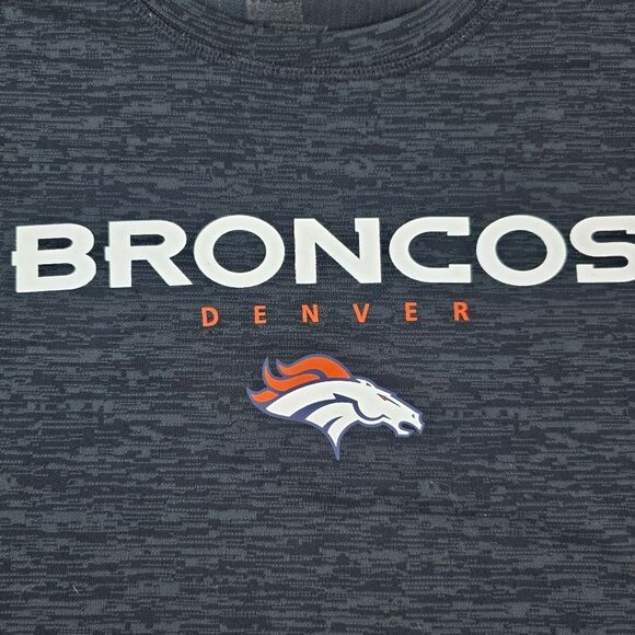 💜Majestic Cool Base Black Broncos Athletic Shirt Men's Small - Picture 8 of 11